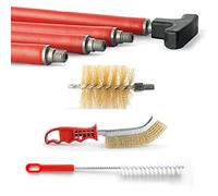 BARETTO Kit Pulizia Camino, Kit Pulizia Canna Fumaria con Prolunghe di 10 Metri con Curvatura a 45°, Kit Spazzacamino con Scovolino Multiuso, Spazzola Manuale e Scovolo in Acciaio (Ø 160 mm)