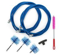 BARETTO Kit Pulizia Stufa a Pellet Ø 80-100-120 mm | Prolunghe 6 m con Curvatura 90° | 2 Scovoli FLEX + 1 Scovolo Standard in NYLON | Attacco M12 | Manico e Scovolino Multiuso