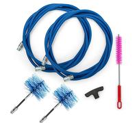 BARETTO Kit Pulizia Stufa a Pellet Ø 80-100 mm | Prolunghe 6 m con Curvatura 90° | 2 Scovoli FLEX in NYLON | Attacco M12 | Manico e Scovolino Multiuso