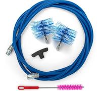 BARETTO Kit per Pulizia della Stufa a Pellet, Prolunga di 3 Metri per la Pulizia Stufa Pellet con Curvatura a 90°, 2 Scovolini Standard in Nylon 80 mm e 100mm, Scovolino multiuso e Manico