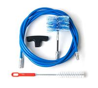 Kit 3 Metri + Scovolo FLEX 80mm Kit Pulizia Stufa a Pellet Tubi canna fumaria con Curve Blu