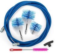 BARETTO - KIT Pulizia Tubi Stufa Pellet 3/6 M + 3 Spazzole 80 100 120 mm