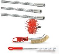 BARETTO Kit Spazzacamino FLEX 3M + Scovolo NYLON 80/250mm Pulizia Canna Fumaria