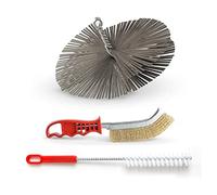 BARETTO Scovolo Canna Fumaria Acciaio M12 - Ø 200 mm Kit 3 pezzi