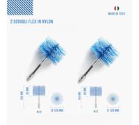 BARETTO - Spazzole Stufa Pellet - 2 Scovoli Nylon Canna Fumaria Curve (FLEX)