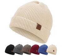 BARFULKER Berretto da Uomo Donna,Beretto Invernale Beanie Design Classico,Cappello Lavorato a Maglia Caldo, Adatto per Ciclismo,Sci,Corsa,attività Leggere da Lavoro Indoor e Outdoor(Bianco)