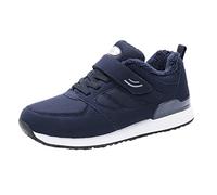 BarfußSchuhe Herren Winter Warm GefüTterte Outdoor StraßEnlaufschuhe Hohe Thermische Und Rutschfeste Stiefel Leicht Workout Freizeitschuhe Mit Weich Dicke Sohle Klettverschluss Sportschuhe, blu scuro