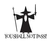 Bargain Max decalcomanie - You Shall Not Pass! - Gandalf LOTR Sticker decalcomania per Notebook Auto Laptop 6" (nero)