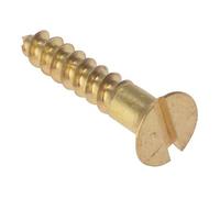 Bargainscrews - Viti per legno con testa svasata e solcata in ottone massiccio, confezione da 200 3/4" x 4