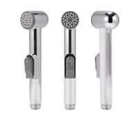 Bargin - Spruzzatore per bidet e pannolini, per bagno, bidet e WC, in acciaio inox, per la pulizia del WC, colore nero (rivestimento in plastica cromata)