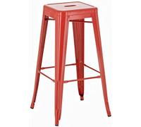 CLP Trading GmbH Sgabello Joshua in metallo – design industriale e scandinavo, altezza 77 cm, rosso