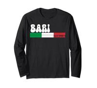 Bari City Italia Vintage Bandiera Italia Design per Gli Amanti dei Viaggi Maglia a Manica