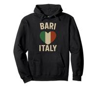 Bari Italia Puglia Amante Bandiera Italiana Cuore Felpa con Cappuccio