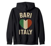 Bari Italia Puglia Amante Bandiera Italiana Cuore Felpa con Cappuccio