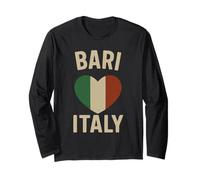 Bari Italia Puglia Amante Bandiera Italiana Cuore Maglia a Manica
