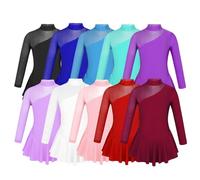 Barielle - Vestito da danza, da ballo, abito da ballo, guard dance, pattinaggio artistico, un pezzo con body, verde menta, 110/116 cm