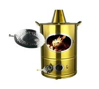 Barile Antincendio For Bruciare Rifiuti All'aperto, Bidone For Combustione In Acciaio Inossidabile 410, Con Trasporto Manuale Portatile, Inceneritore For Carta, Foglie(Yellow,44 * 44 * 66CM)