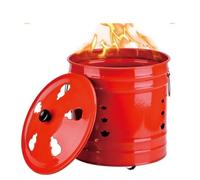 Barile brucia ceneri in smalto per giardino, contenitore metallico per fuoco e denaro degli antenati, Braciere da giardino per foglie, legna e rifiuti da giardino, 26-48 cm(28 * 28cm)