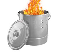 Barile Brucia Rifiuti Per Esterni - Inceneritore Metallico con Griglia e Ganci | Portatile Per Giardino Campeggio Spiaggia Fattoria