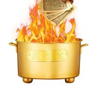 Barile Combustione | Inceneritore Resistente Al Calore Con Manico | Secchio Metallico Per Bruciare Carta Moneta Da Esterno | Per Legno Rifiuti Giardino Cortile Fattoria Patio Falò Giardinieri