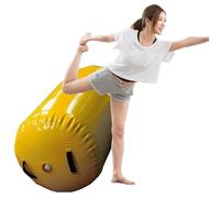 Barile da Ginnastica Rullo Ad Aria per Ginnastica in PVC, Rulli per Stretching/capriola/Salto Mortale/Yoga, Rulli per Capriole All'Indietro Personalizzabili(Yellow,Dia 800mm/2.6ft)