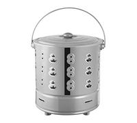 Barile Di Combustione, per Carta e Rifiuti in Acciaio Inossidabile con Coperchio, Contenitore Resistente Al Calore Per Campeggio Fattoria Balcone Spazzatura Falò Giardino Camini Legna