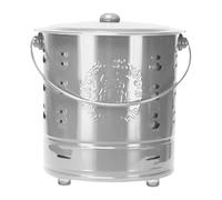 Barile di fuoco - Secchio della spazzatura in acciaio con coperchio, bruciatore resistente al calore per cortile, falò, falò, giardino, cortile, paesaggisti, agricoltori, bruciatori esterni