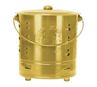 Barile Di Fuoco - Secchio Per Rifiuti Di Carta In Acciaio Inossidabile Con Coperchio | Bruciatore Resistente Al Calore Da 10,24x10,24x11,02 Pollici | Per Caminetti Da Cortile Falò Falò Cortile Giardin