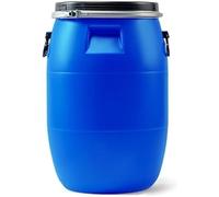 Barile di Stoccaggio Blu Resistente da 60 Litri con Coperchio - Versatile Fusto A Bocca Larga per Uso Domestico, Agricolo, in Garage E Industriale