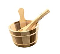 Barile e mestolo per sauna in legno, robusto, di grande capacità, per bagno,