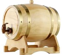 Barile in Legno Rustico da 5-50 Litri con Rubinetto, Un Regalo Perfetto per Gli Amanti del Vino, con Rivestimento Interno in Alluminio(F,3L)