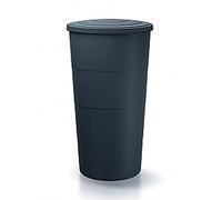 Barile per acqua piovana in plastica liscia da 200 litri di colore antracite 60 (lunghezza) x 60 (larghezza) x 106,6 (altezza) cm
