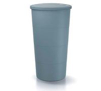 Barile per acqua piovana in plastica liscia da 200 litri di colore grigio chiaro 60 (lunghezza) x 60 (larghezza) x 106,6 (altezza) cm