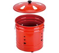 Barile per bruciare con coperchio, manico ergonomico per carta, secchio a prova di scintille, per cortile, spiaggia, , balcone, campeggio, giardino