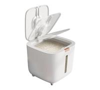 Barile Per Cereali A Tenuta Stagna - Capacità 5 Kg 10 Kg, Secchio Per Riso Ermetico | Design Con Apertura Automatica Del Coperchio, Contenitore Per Farina Trasparente, Contenitore Per Crocchette Per C