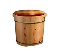 Barile per pediluvio per massaggio ai piedi, in legno massello, naturale, addensato, vasca in legno, lavapiedi per uso domestico con coperchio con massaggiatore Detox Massaggiatore per il lavaggio dei