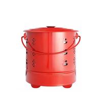 Barile Portatile In Acciaio Inossidabile, Barili Per Bruciare Rifiuti, Per Bruciare Legna, Rifiuti, Foglie, Cartone, Banconote, Pentole Per Inceneritori, Bracieri(Red,XL42.5 * 43CM/16 * 16IN)
