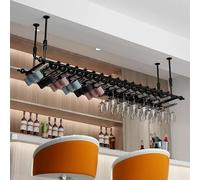Barili da vino a barre per bar, portamette di vino moderne per soffitto eleganti per il display per la casa, supporto in vetro per bottiglie di vino a parete in metallo, scaffali di stoccaggio