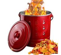 Barili di combustione per esterni - Contenitore di combustione portatile in acciaio con coperchio - Bruciatore portatile con gancio e rivestimento per legno giardino balcone campeggio