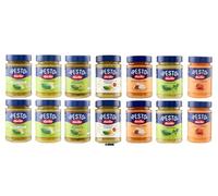 Barilla box dispensa Pesto, 14 Vasetti x 190g, Genovese, Basilico e pistacchio, Ricotta e Noci, Rucola, Calabrese,basilico e limone,genovese senz'aglio,+ portachiavi italy shop service