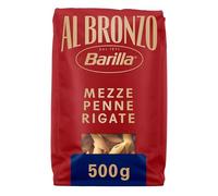 Barilla Pasta Al Bronzo Mezze Penne Rigate 100% Grano Italiano, 500 g