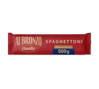 Barilla Pasta Al Bronzo Spaghettoni 100% Grano Italiano, Pasta trafilata al bronzo con microincisioni, Ruvidità Intensa, Formato grande e corposo, Eccellente tenuta del sugo, 500 g
