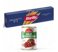 Barilla Pasta di Semola di Grano Duro Spaghetti 500g, Confezione da 24 Pacchi con Polpa di Pomodoro Joytaly in Omaggio