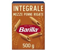 Barilla Pasta Mezze Penne Rigate Integrali, Integrale, 500 g | Pasta Corta di Semola Integrale di Grano Duro
