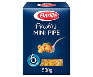 Barilla Pâtes Piccolini Mini Pipe Rigate 500 g - Lot de 6