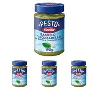 Barilla Pesto Basilico e “Mozzarella di Bufala Campana DOP”, Senza Glutine, Consistenza Vellutata e Gusto Delicato, Sugo Pronto per Pasta, 190 g (Confezione da 4)