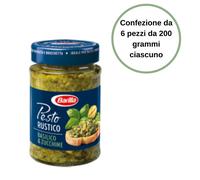 Barilla Pesto Rustico Basilico e Zucchine Confezione da 6 Pezzi da 200 grammi