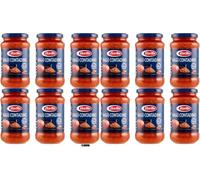 Barilla Ragù Contadino, Salsa di Pomodoro con Vino Rosso, Set da 12 Barattoli, 400g per Barattolo,+ portachiavi italy shop service