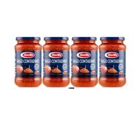 Barilla Ragù Contadino, Salsa di Pomodoro con Vino Rosso, Set da 4 Barattoli, 400g Ciascuno, + portachiavi italy shop service