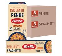 Barilla Red Lentil Spaghetti & Penne Pasta Variety Pack (confezione da 6) vegana, senza glutine, non OGM e Kosher, prodotta con proteine a base vegetale